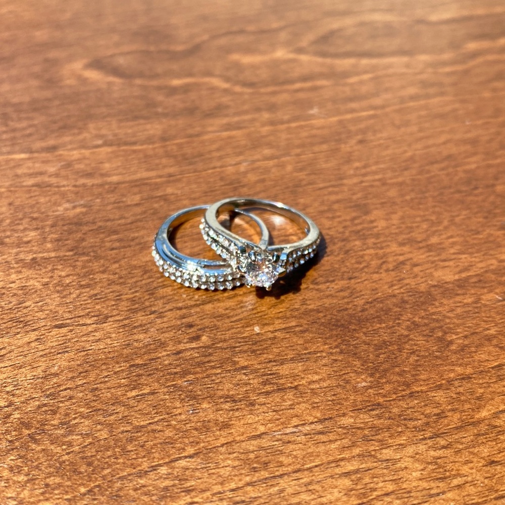 Cubic Zirconia/Rhinestone Ring Set - Picture 2 of 4